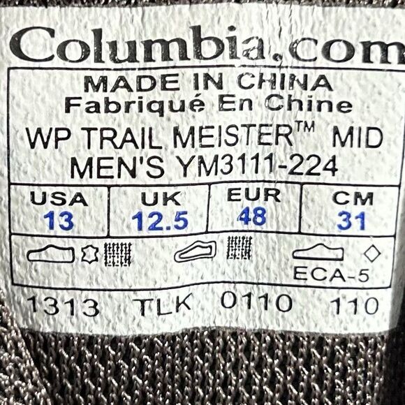 Columbia Trail Meister Mid Mens Sz 13 Brown Waterproof Hiking Outdoor Boots Used main image 12